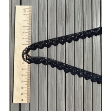 Мерсеризованное хлопковое кружево, 14 мм, цвет темно-синий