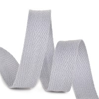 Тесьма киперная 20 мм хлопок 2,5 г/см TBY.CT20361S цв.S361 серый уп.10м