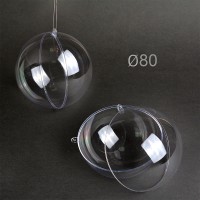 Шар разъемный пластиковый прозрачный половинками MAGIC 4 HOBBY d80 мм уп.5шт