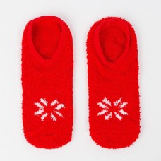 Носки женские махра-травка Нжмту2016-5 снежинка на красном, р-р 23-25 (36-40)4597529